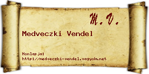 Medveczki Vendel névjegykártya
